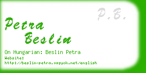 petra beslin business card